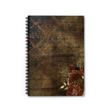 Halloween Journal/ Gothic Grunge Damask Ephemera Parchment Roses Notebook/ Diary Gift