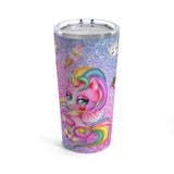 Glam Unicorn Party Stainless Steel 20oz Tumbler/ Rainbow Pastel Ice Cream, Donuts, Strawberries, Macarons Unicorn Travel Mug Gift