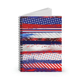Patriotic Journal/ Red, White And Blue Stars Stripes Glitter Glam 4th Of July Notebook/ Diary Gift