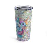 Glam Glitter Unicorn Stainless Steel 20oz Tumbler/ Rainbow Pastel Watercolor Unicorn With Glitter And Diamonds Travel Mug Gift