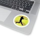 Softball Stickers/ Softball Batter Laptop Decal, Planner, Journal Vinyl Stickers