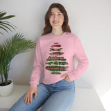 Christmas Sweatshirt/ Ugly Sweater Pattern Brushstroke Washi Tape Tree Pajama Winter Holiday Fleece Sweater
