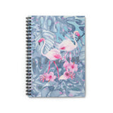 Pink Flamingos Journal/ Tropical Leaves Hibiscus Flowers Coastal Tropical Summer Notebook/ Diary Gift