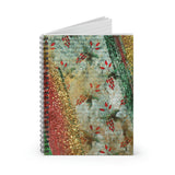 Christmas Journal/ Holiday Floral Ephemeral Red, Green, Gold Glam Notebook/ Diary Gift