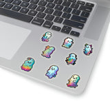 Halloween Stickers/ Cute Neon Ghosts Collection B Laptop Decal, Planner, Journal Vinyl Sticker Pack