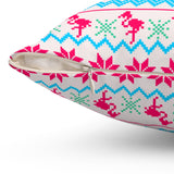 Christmas Pillow/ Ugly Christmas Sweater Tropical Pink Flamingos And Palm Trees Holiday Décor