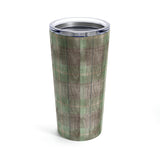 St. Patrick's Day Stainless Steel 20oz Tumbler/ Irish AF Marquee Lights And Green Argyle On Wood Travel Mug Gift