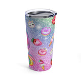 Glam Unicorn Party Stainless Steel 20oz Tumbler/ Rainbow Pastel Ice Cream, Donuts, Strawberries, Macarons Unicorn Travel Mug Gift