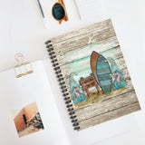 Gnome Journal/ Tropical Blue Watercolor Surfing Beach Gnomes Summer Notebook/ Diary Gift