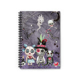 Halloween Journal/ Spooky Moon Cute Watercolor Voodoo Dolls And Black Magic Spells Cat Notebook/ Diary Gift