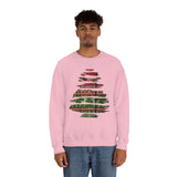 Christmas Sweatshirt/ Ugly Sweater Pattern Brushstroke Washi Tape Tree Pajama Winter Holiday Fleece Sweater