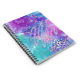 Neon Pastel Journal/ Purple, Pink, Blue And Silver Watercolor Glam Notebook/ Diary Gift