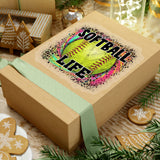 Softball Stickers/ Softball Life Neon Leopard Print Laptop Decal, Planner, Journal Vinyl Stickers