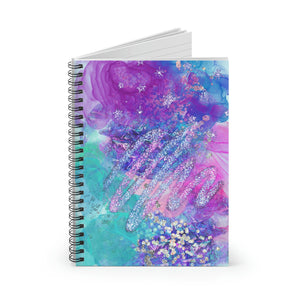 Neon Pastel Journal/ Purple, Pink, Blue And Silver Watercolor Glam Notebook/ Diary Gift