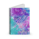 Neon Pastel Journal/ Purple, Pink, Blue And Silver Watercolor Glam Notebook/ Diary Gift
