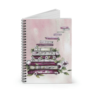 Books Journal/ Vintage Purple Book Stack With White Flowers Notebook/ Diary Gift
