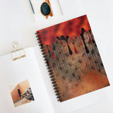 Halloween Journal/ Black Cat Grunge With Orange And Black Drips Notebook/ Diary Gift