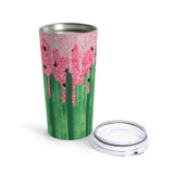 Watermelon Glam Stainless Steel 20oz Tumbler/  Watercolor Summer Glitter Pink Drips Travel Mug Gift