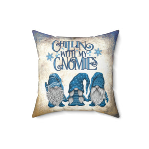 Christmas Gnome Pillow/ Chillin With My Gnomies Winter Blue Sweater Gnome Trio Holiday Decor