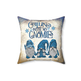 Christmas Gnome Pillow/ Chillin With My Gnomies Winter Blue Sweater Gnome Trio Holiday Decor