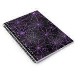 Halloween Journal/ Glam Purple Spider Web On Textured Black Background Notebook/ Diary Gift