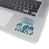 Christmas Stickers/ Chillin With My Gnomies Holiday Gnomes Laptop Decal, Planner, Journal Vinyl Stickers