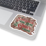 Christmas Stickers/ Old Fashion Stockings Were Hung Laptop Decal, Planner, Journal Vinyl Stickers