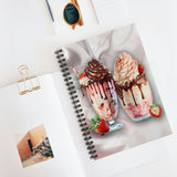 Strawberry Treats Journal/ Ice Cream Milkshakes Strawberries And Chocolate Summer Notebook/ Diary Gift