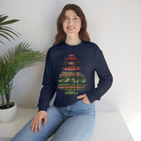 Christmas Sweatshirt/ Ugly Sweater Pattern Brushstroke Washi Tape Tree Pajama Winter Holiday Fleece Sweater
