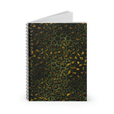 Jungle Journal/ Leopard Print Pattern Gold Glam And Black Jungle Green Notebook/ Diary Gift