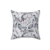 Christmas Pillow/ Winter Christmas Red Mistletoe Berries And Leaves Black And White Watercolor Pattern Holiday Décor