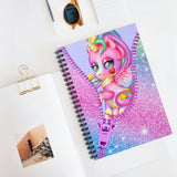 Unicorn Journal/ Rainbow Glam Purple, Pink, Blue Zipper Unicorn Notebook/ Diary Gift