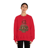 Christmas Sweatshirt/ Ugly Sweater Pattern Brushstroke Washi Tape Tree Pajama Winter Holiday Fleece Sweater