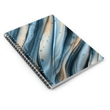 Marble Journal/ Blue And Peach Agate Edges Abstract Bubbles Notebook/ Diary Gift