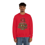 Christmas Sweatshirt/ Ugly Sweater Pattern Brushstroke Washi Tape Tree Pajama Winter Holiday Fleece Sweater