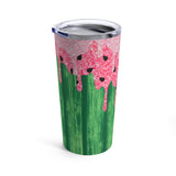 Watermelon Glam Stainless Steel 20oz Tumbler/  Watercolor Summer Glitter Pink Drips Travel Mug Gift