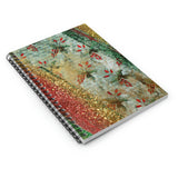 Christmas Journal/ Holiday Floral Ephemeral Red, Green, Gold Glam Notebook/ Diary Gift