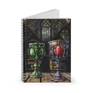 Medieval Journal/ Gothic Green Red Goblet Castle Library Mystical Notebook/ Diary Gift