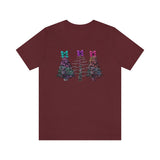 Christmas Shirts/ Watercolor Tie Dye Leopard Print Holiday Trees With Purple, Teal, Pink Bows T shirts
