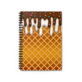 Ice Cream Journal/ Ice Cream Drip Waffle Cone Chocolate And Vanilla With Sprinkles Summer Notebook/ Diary Gift