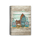 Gnome Journal/ Tropical Blue Watercolor Surfing Beach Gnomes Summer Notebook/ Diary Gift