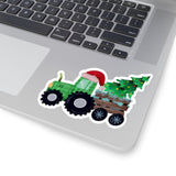 Christmas Stickers/ Farmhouse Tractor And Tree Laptop Decal, Planner, Journal Vinyl Stickers