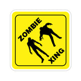 Halloween Stickers/ Caution Sign Zombie Crossing Laptop Decal, Planner, Journal Vinyl Stickers