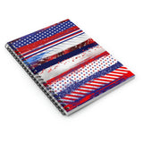 Patriotic Journal/ Red, White And Blue Stars Stripes Glitter Glam 4th Of July Notebook/ Diary Gift