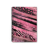 Animal Print Journal/ Pink, Black Zebra Leopard Print Brushstroke Glam Notebook/ Diary Gift