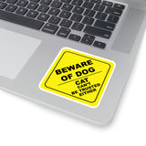 Dog Stickers/ Caution Sign Beware Of Dog Funny Laptop Decal, Planner, Journal Vinyl Stickers