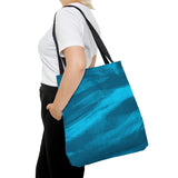 Nautical Tote Bag/ Navy Aqua Ocean Waves Coastal Tropical Large Beach Bag