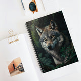 Gray Wolf Journal/ Beautiful Grey Wolf In Forest Notebook/ Diary Gift