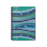 Marble Journal/ Blue, Lavender And Seafoam Green Agate Edges Abstract Glam Notebook/ Diary Gift