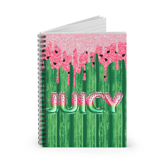 Watermelon Journal/ Watercolor Glam Glitter Pink Drips Summer Notebook/ Diary Gift